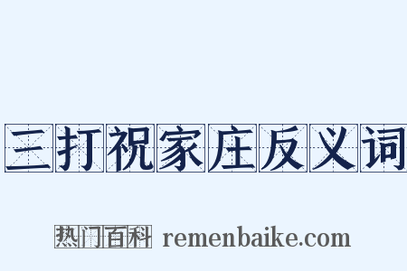 三打祝家庄反义词是什么意思的图片
